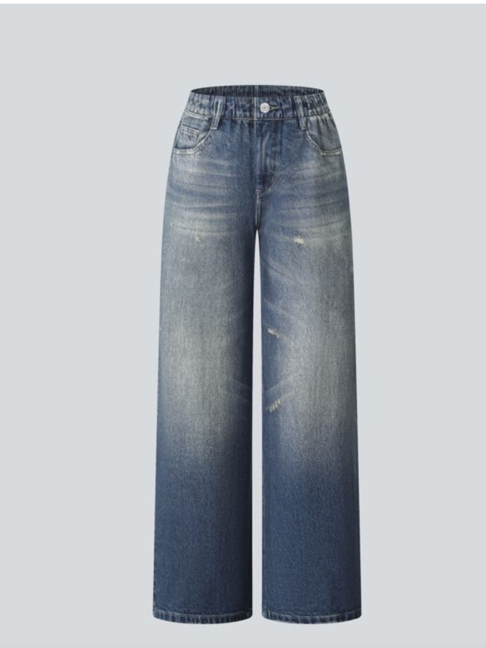 New Halara Mid Rise French Terry denim print Wide Leg sweatpants medium